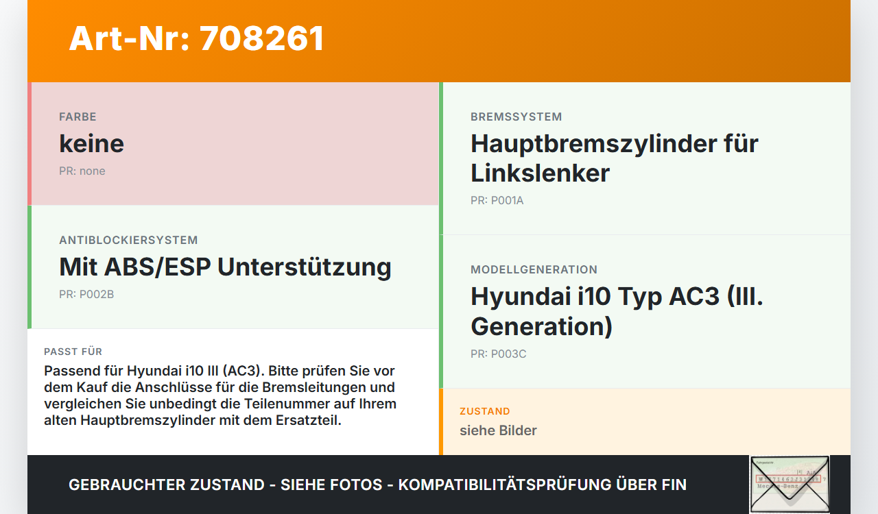 Hyundai I10 III Hauptbremszylinder Bremszylinder Hyundai I10 III 12.11.2020 gebraucht Vorschau 3