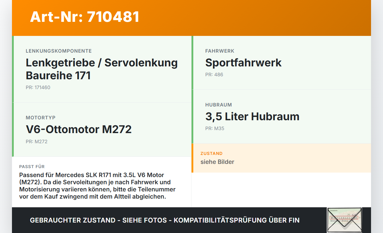 Mercedes R171 SLK 350 04-08 3,5 200KW Servo Kühler Servoleitung Servokühler Mercedes R171 SLK 350 04-08 06.05.2005... Vorschau 3