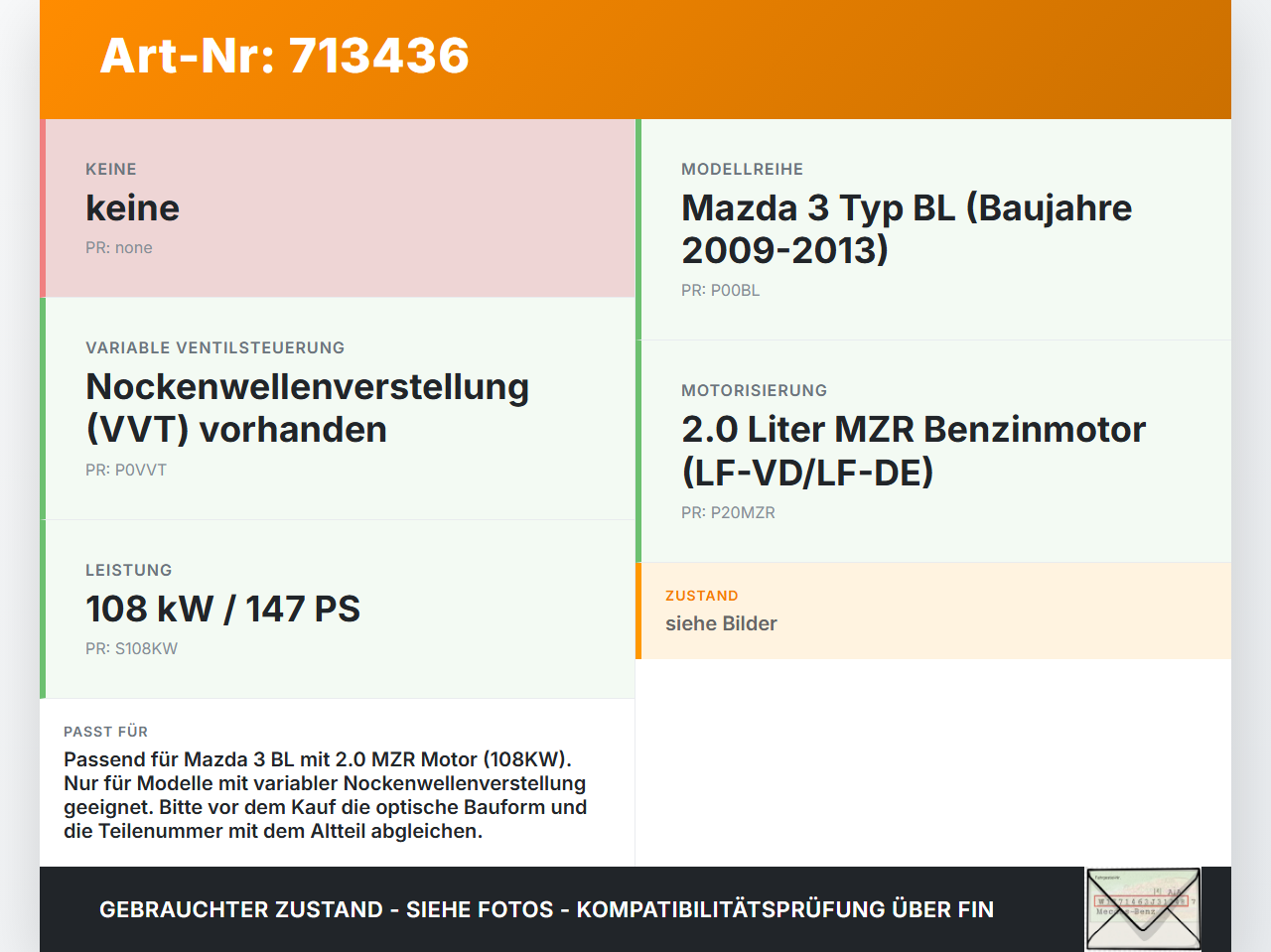 Mazda 3 BL 11-13 MZR 2,0 108KW Öldruckventil für Nockenwellenverstellung Verstellung Nockenwelle Mazda 3 BL 11-13... Vorschau 3