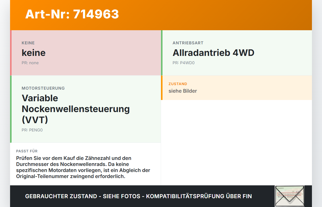 Nissan Murano I Z50 02-08 3,5 172KW VQ35DE Nockenwellenrad Nockenwellenverstellung Verstellung für Nockenwelle... Vorschau 3