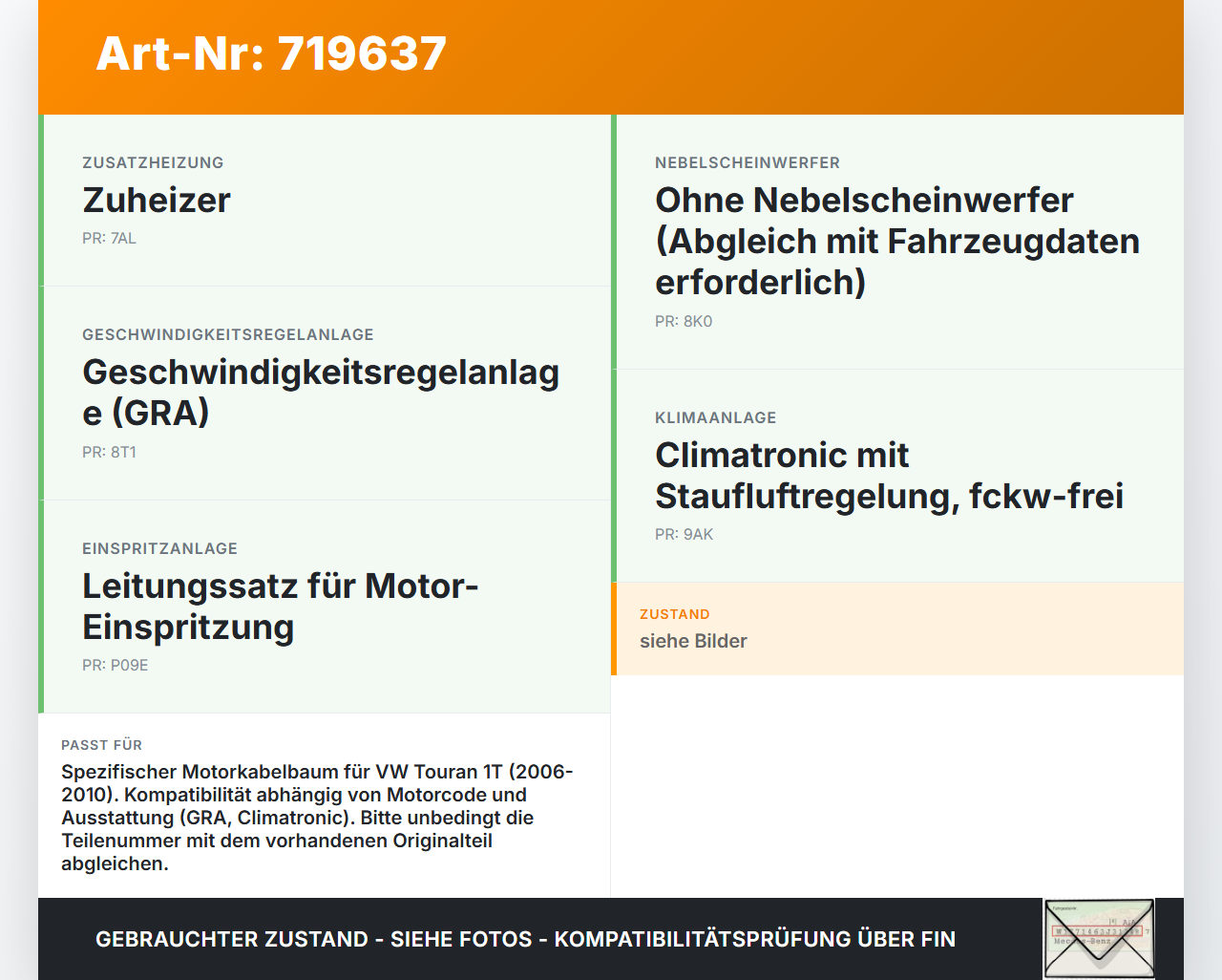 VW Touran 1T 06-10 Kabelbaum für Motor Einspritzung VW Touran 1T 06-10 08.05.2007 gebraucht Vorschau 3