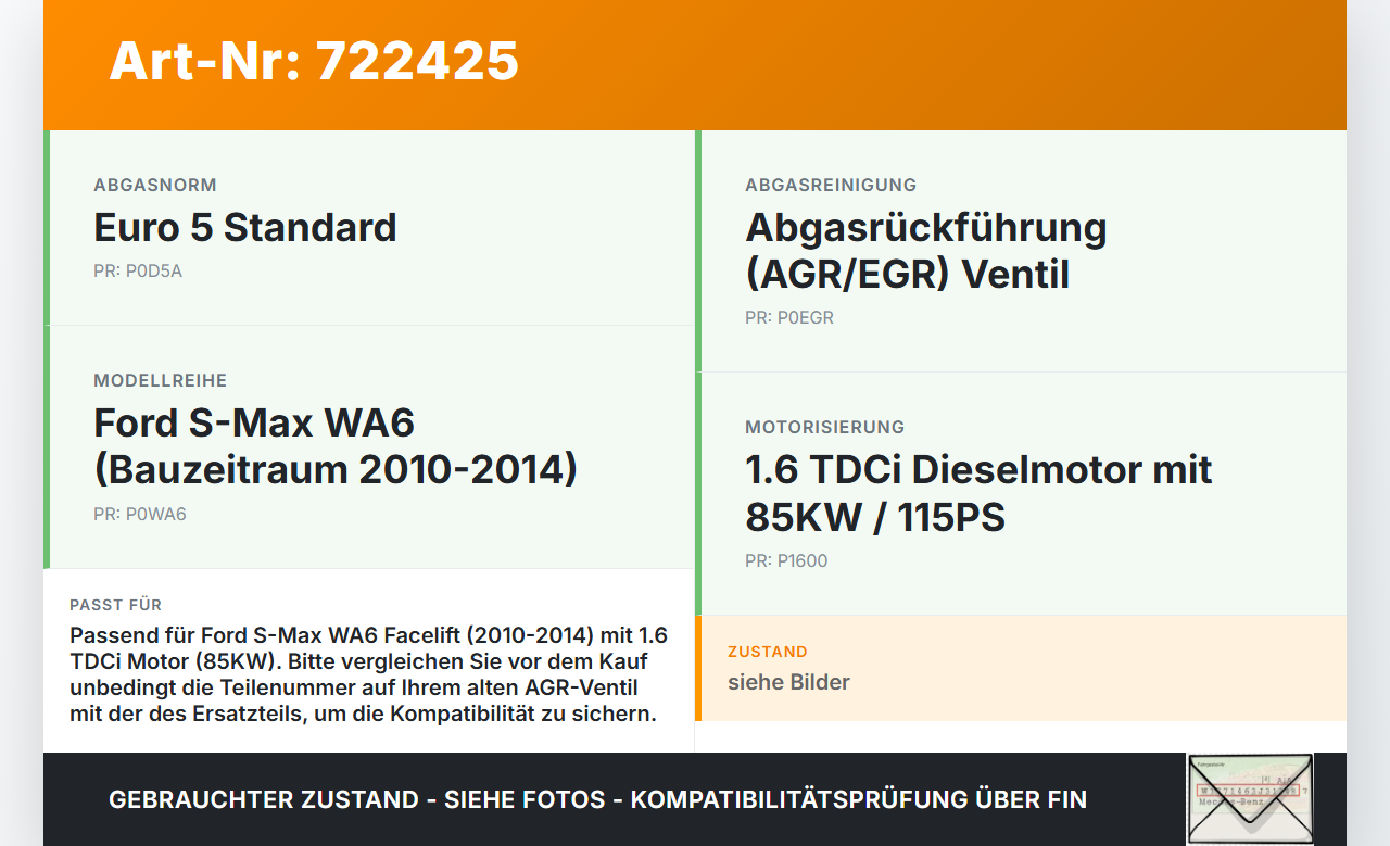 Ford S-Max WA6 10-14 TDCi 1,6 85KW C16DSOX Abgasrückführventil EGR AGR Ventil Ford S-Max WA6 10-14 12.04.2013... Vorschau 3