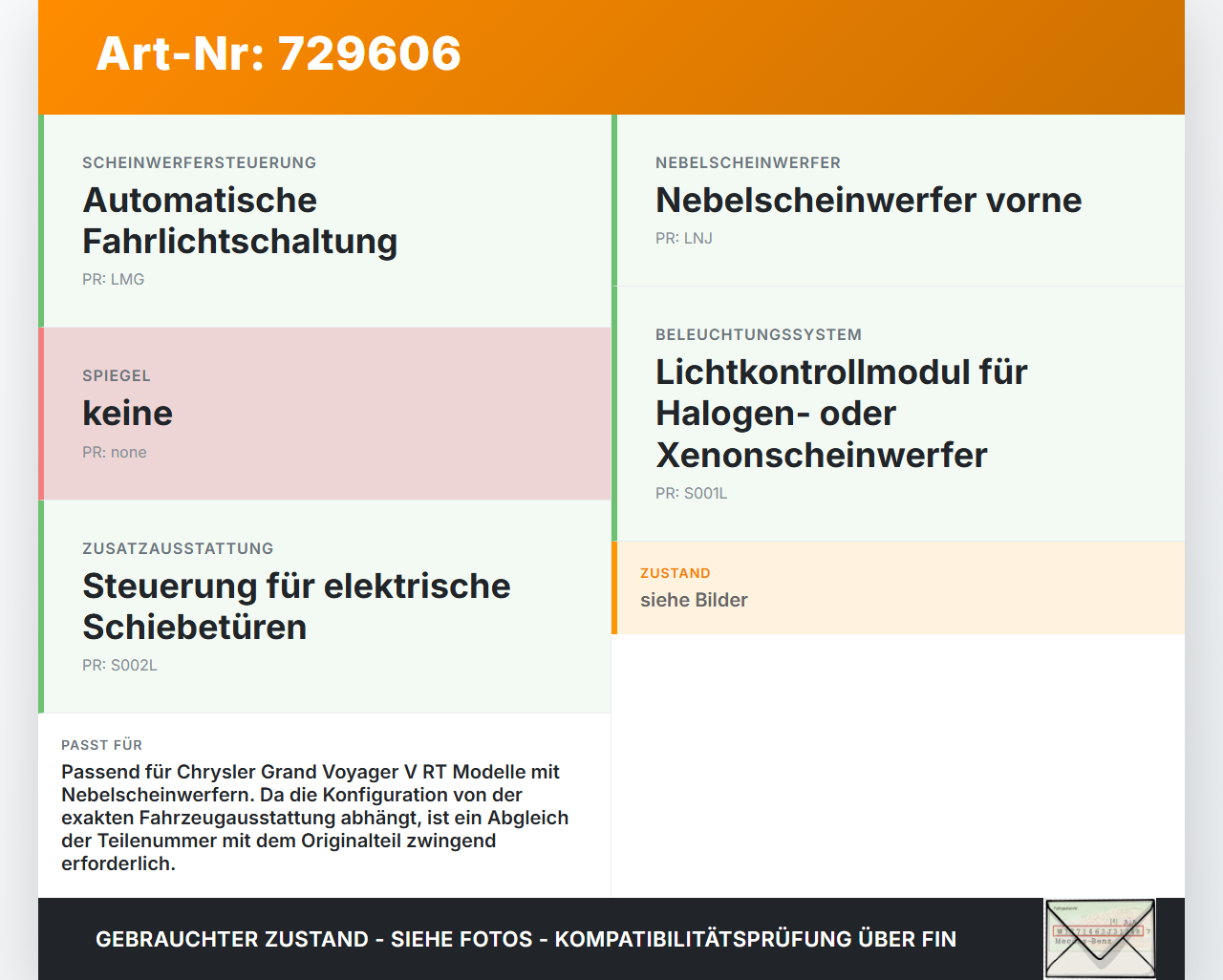Chrysler Grand Voyager V RT 08-11 Steuergerät ECU Modul Lichtmodul Lichtkontrolle Chrysler Grand Voyager V RT 08-11... Vorschau 3