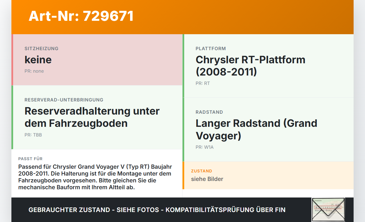 Chrysler Grand Voyager V RT 08-11 Ersatzradhalter Reserveradhalter Chrysler Grand Voyager V RT 08-11 26.12.2008... Vorschau 3