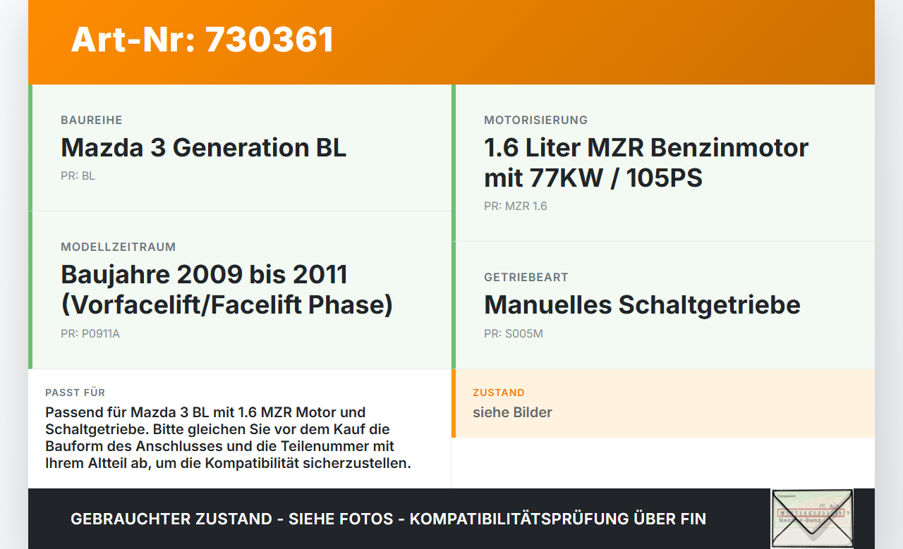 Mazda 3 BL 09-11 MZR 1,6 77KW Kupplungszylinder Geber Geberzylinder Mazda 3 BL 09-11 19.08.2010 gebraucht Vorschau 3