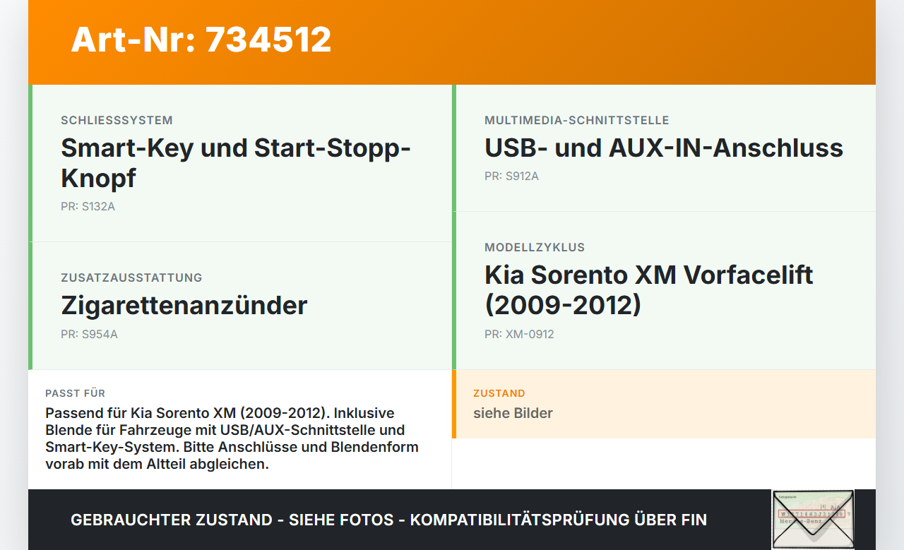 Kia Sorento XM 09-12 Zigarettenanzünder m. Buchse Blende Kia Sorento XM 09-12 28.10.2011 gebraucht Vorschau 3