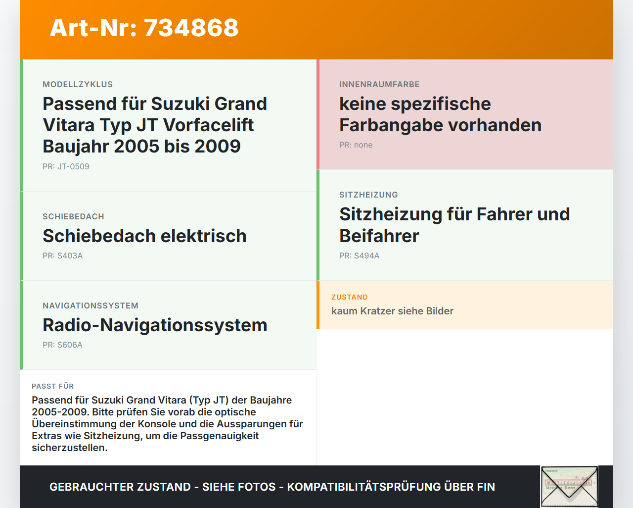 Suzuki Grand Vitara JT 05-09 Becherhalter Getränkehalter Suzuki Grand Vitara JT 05-09 21.08.2009 gebraucht Vorschau 3