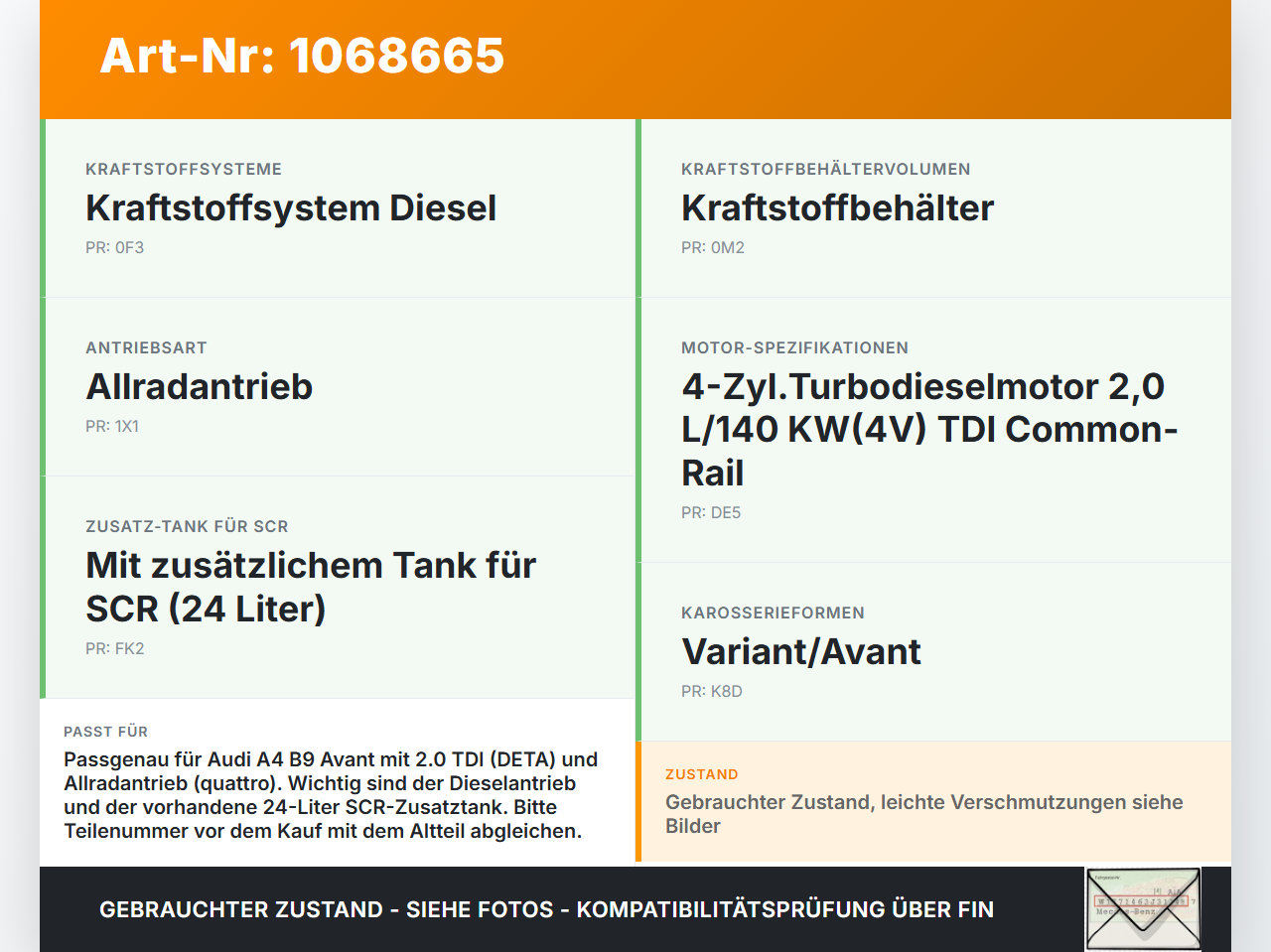 Audi A4 8W B9 19-24 TDI 2,0 116KW Kraftstoffpumpe Kraftstoff Förderpumpe Tankgeber Audi A4 8W B9 19-24 18.12.2015... Vorschau 3