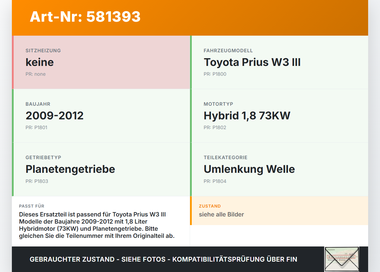 Toyota Prius W3 III 09-12 Hybrid 1,8 73KW Umlenkung Welle Planettengetriebe Toyota Prius W3 III 09-12 14.10.2010... Vorschau 3