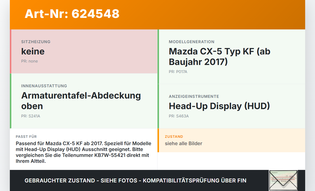 Mazda CX-5 KF ab17 Verkleidung Abdeckung für Tacho Mazda CX-5 KF ab17 28.01.2019 KB7W-55421 TK4860221 gebraucht Vorschau 3