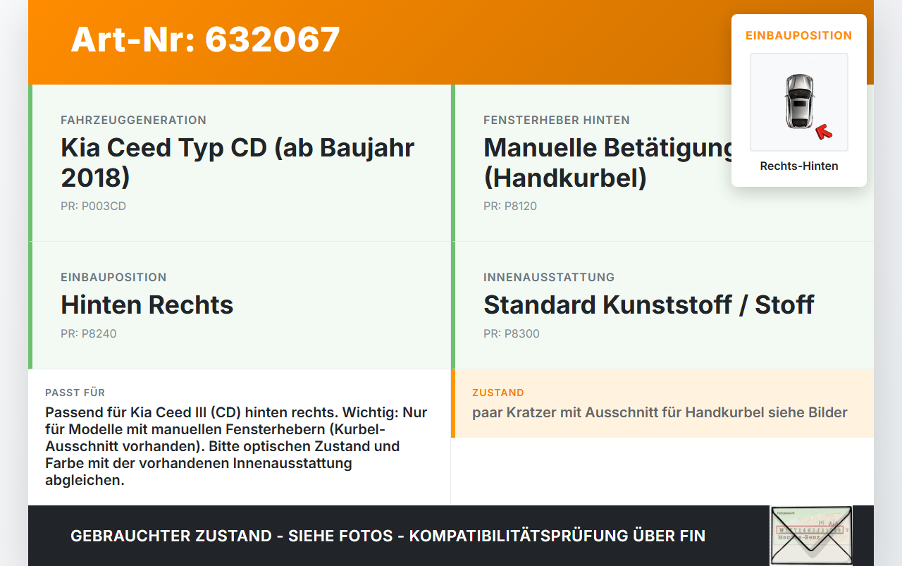 Kia Ceed III CD 18-22 Türverkleidung Türpappe Rechts Hinten Kia Ceed III CD 18-22 19.06.2019 gebraucht Vorschau 3