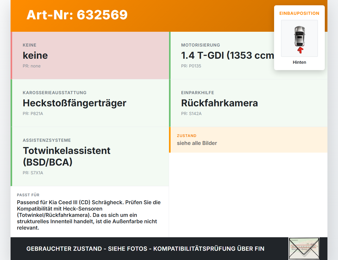 Kia Ceed III CD 18-22 Stoßstangenträger Stoßfängerträger Träger Querträger Hinten Kia Ceed III CD 18-22 19.06.2019... Vorschau 3