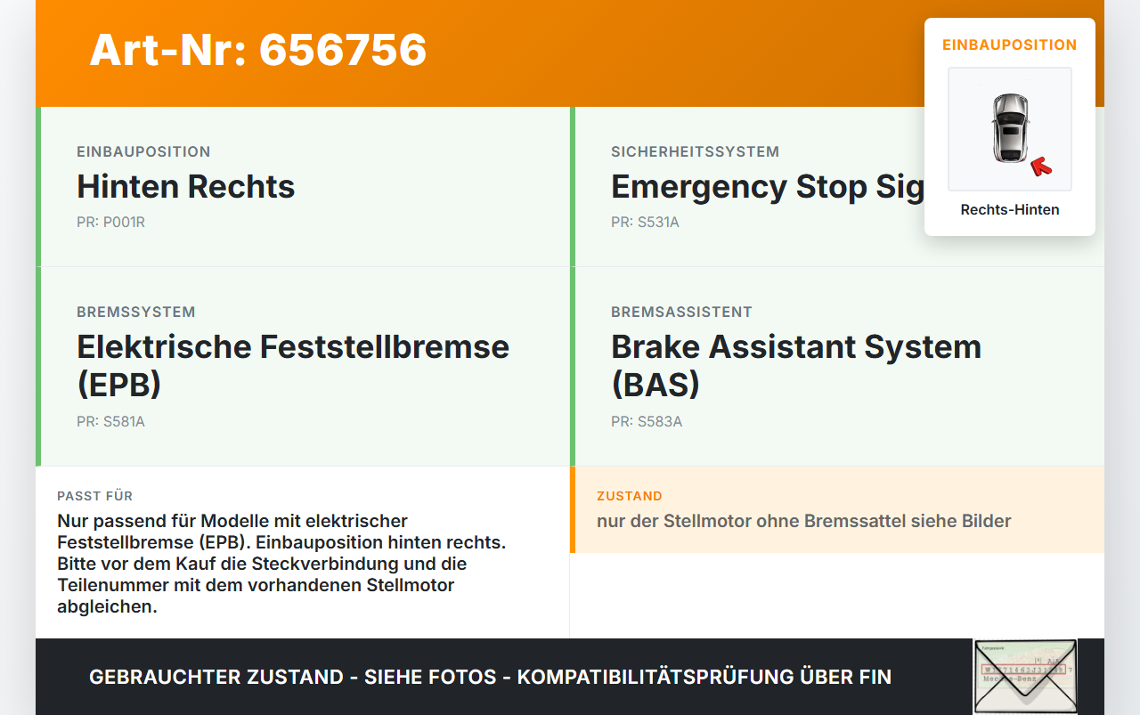 Hyundai I40 VF 11-15 Stellmotor für Elektrische Feststellbremse Rechts Hinten Hyundai I40 VF 11-15 12.11.2012... Vorschau 3
