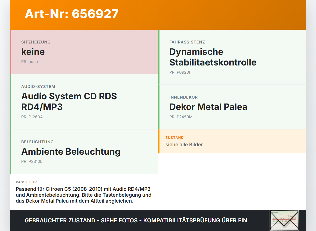 Citroen C5 RD TD 08-10 Lenkradschalter Multifunktionstasten Lenkrad Schalter Citroen C5 RD TD 08-10 18.06.2008... Vorschau 3