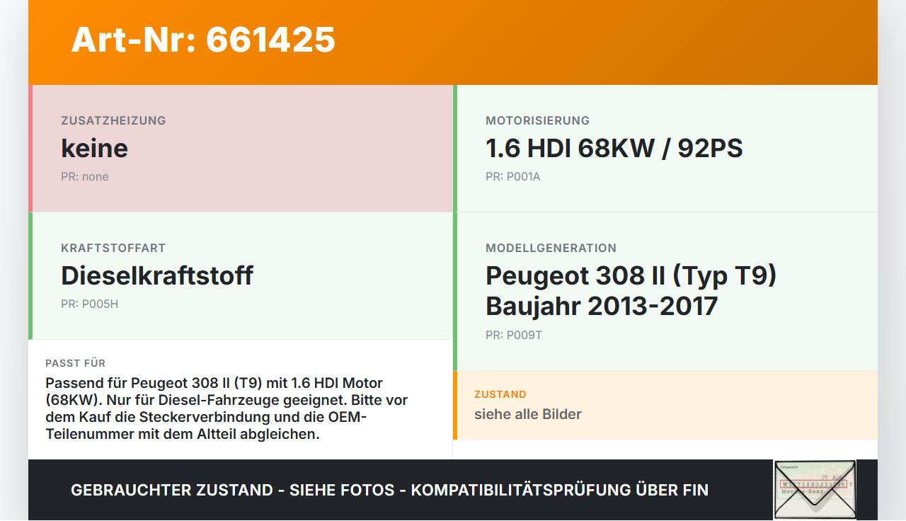 Peugeot 308 II T9 13-17 HDI 1,6 68KW Tankgeber Tankeinheit Peugeot 308 II T9 13-17 12.06.2014 gebraucht Vorschau 3