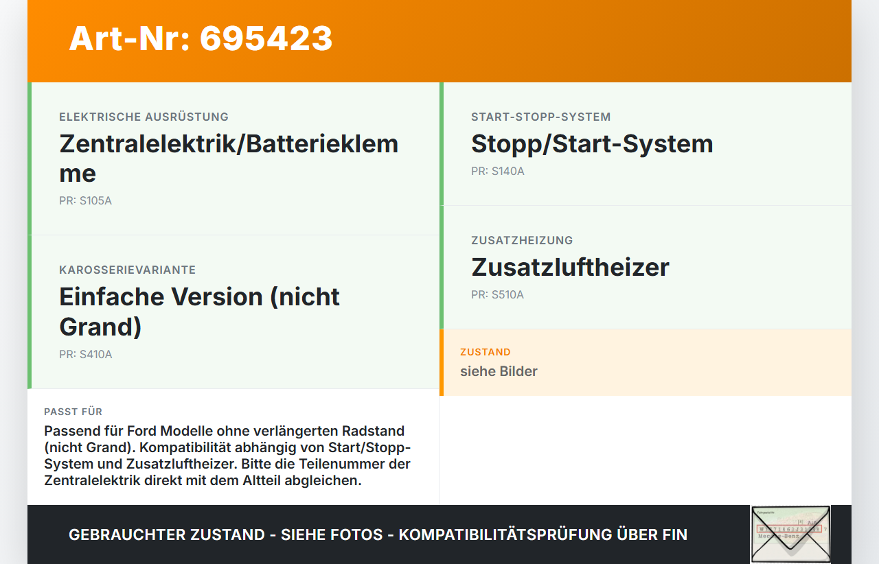 Ford C-Max II 11-15 1,0 92KW Sicherungskasten Zentralelektrik Batterieklemme Batteriestützpunkt Ford C-Max II 11-15... Vorschau 3