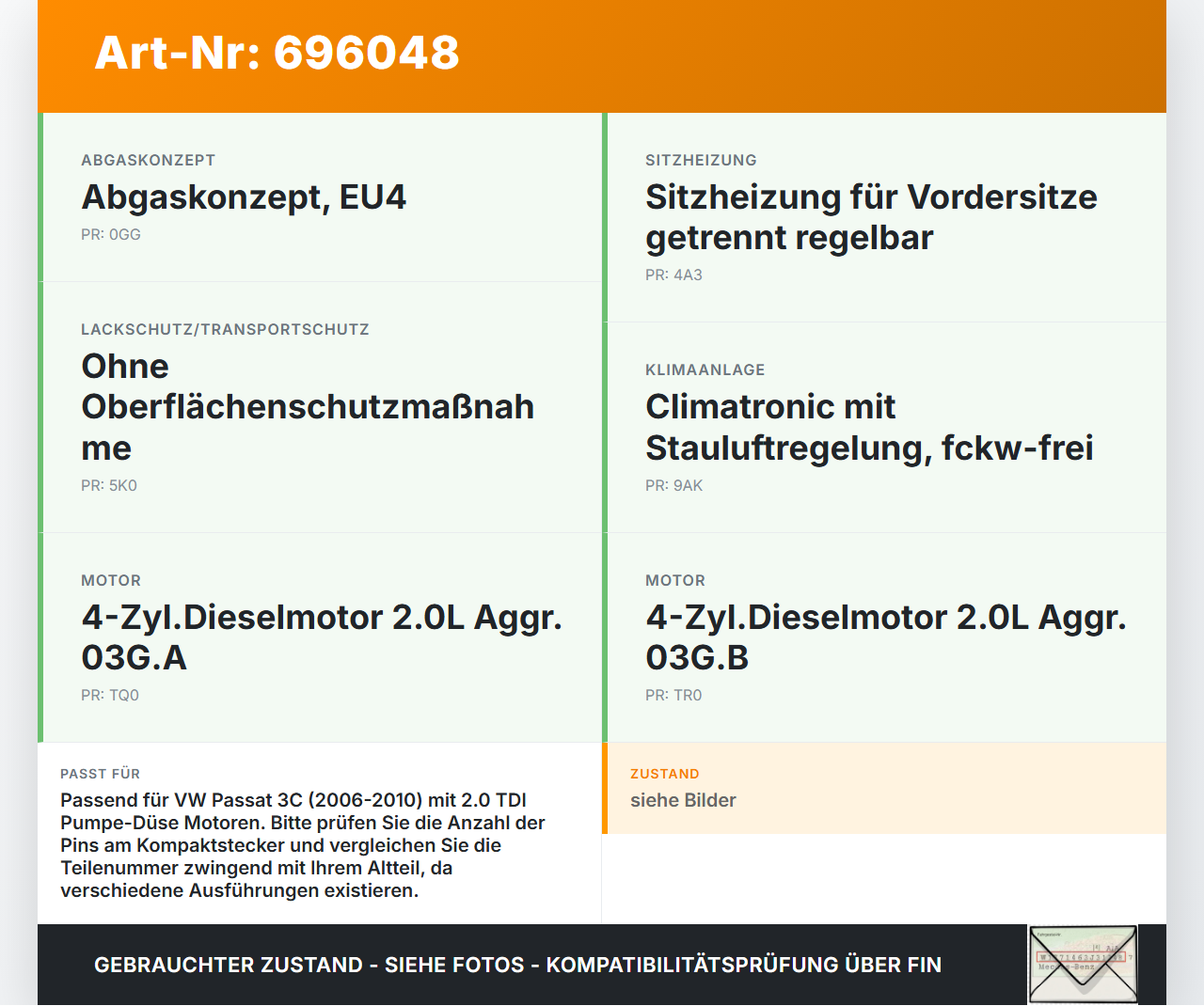 VW Passat 3C B6 06-10 Kabelbaum Adapter Leitungsstrang für Einspritzdüsen VW Passat 3C B6 06-10 01.04.2008... Vorschau 3