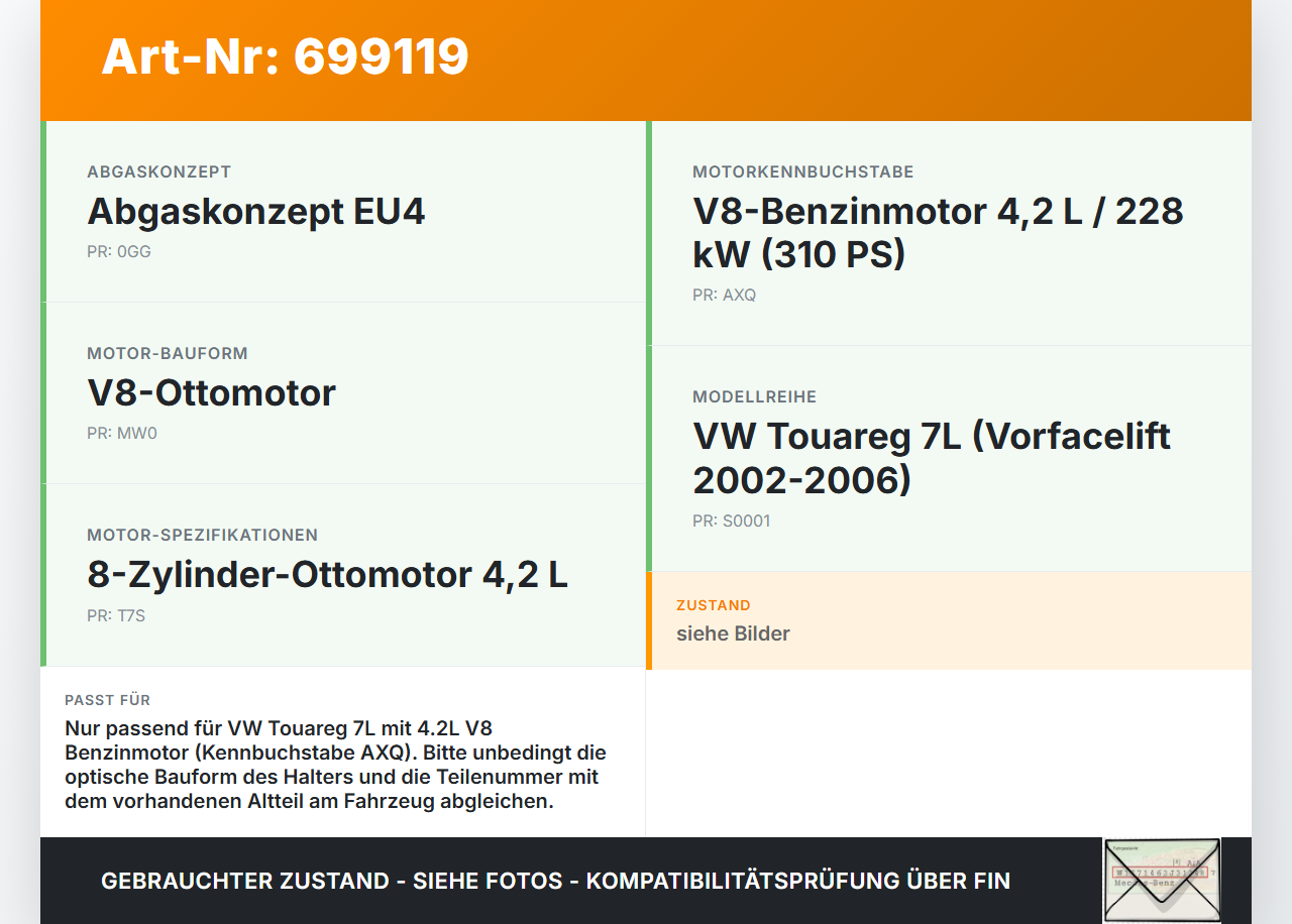 VW Touareg 7L 02-06 V8 4,2 228KW AXQ Ölfiltergehäuse Gehäuse Halter für Ölfilter VW Touareg 7L 02-06 29.04.2003... Vorschau 3