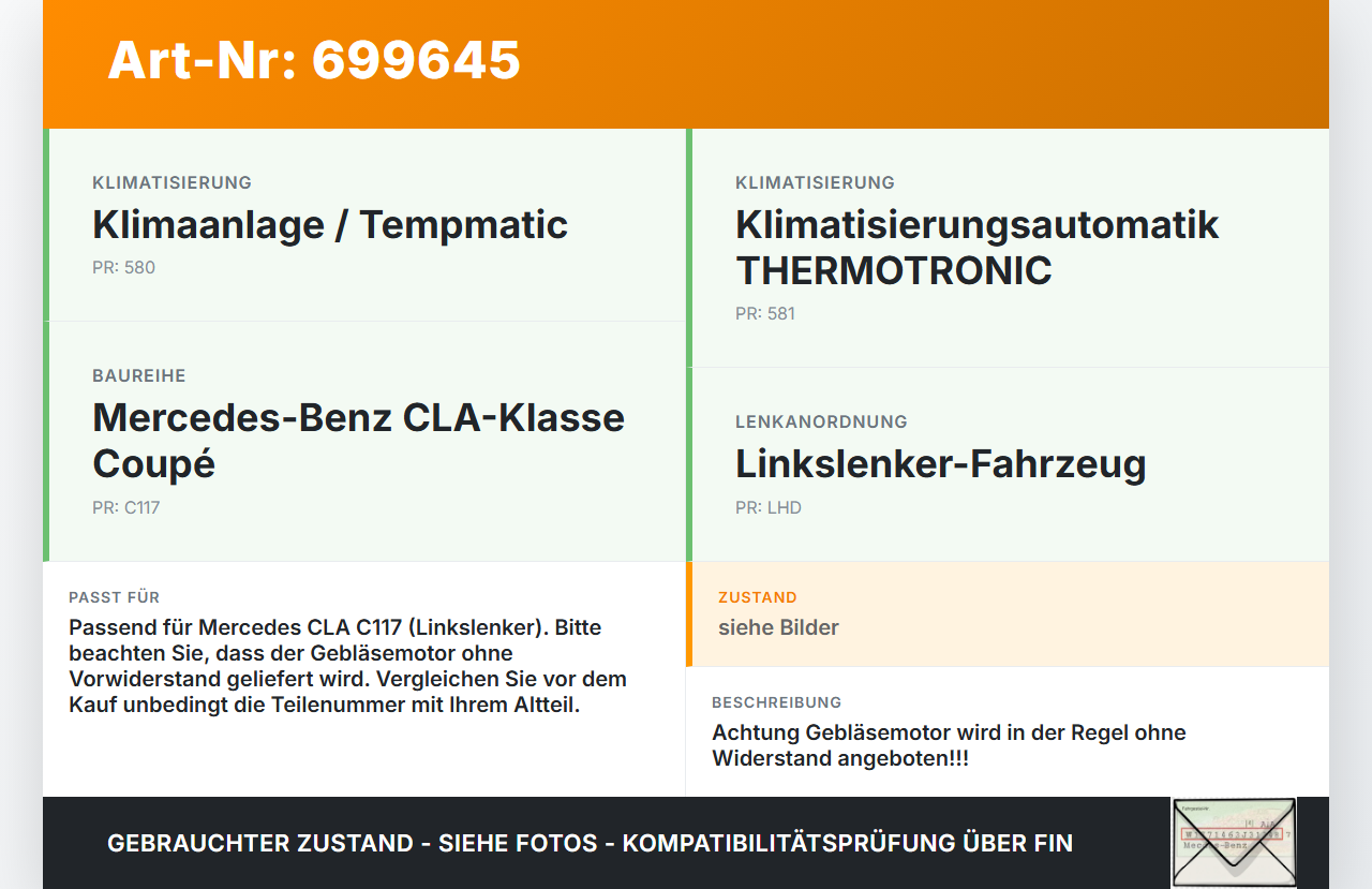 Mercedes CLA 180 C117 13-19 Gebläsemotor Lüftermotor Heizungsgebläse Mercedes CLA 180 C117 13-19 20.02.2013... Vorschau 3