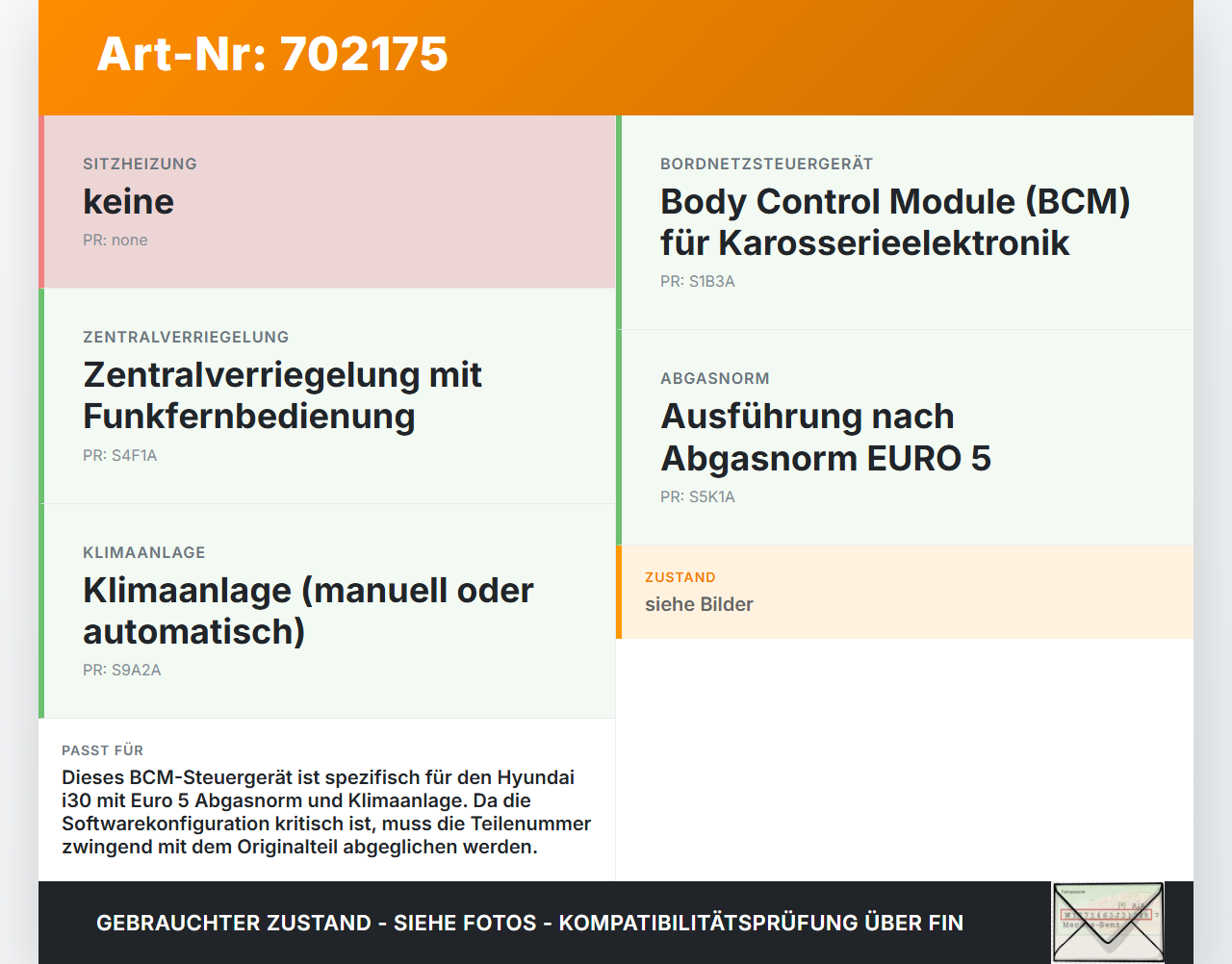 Hyundai I30 FD 10-12 Steuergerät ECU Modul BCM Body Control und Zentralverriegelung Hyundai I30 FD 10-12 27.10.2011... Vorschau 3