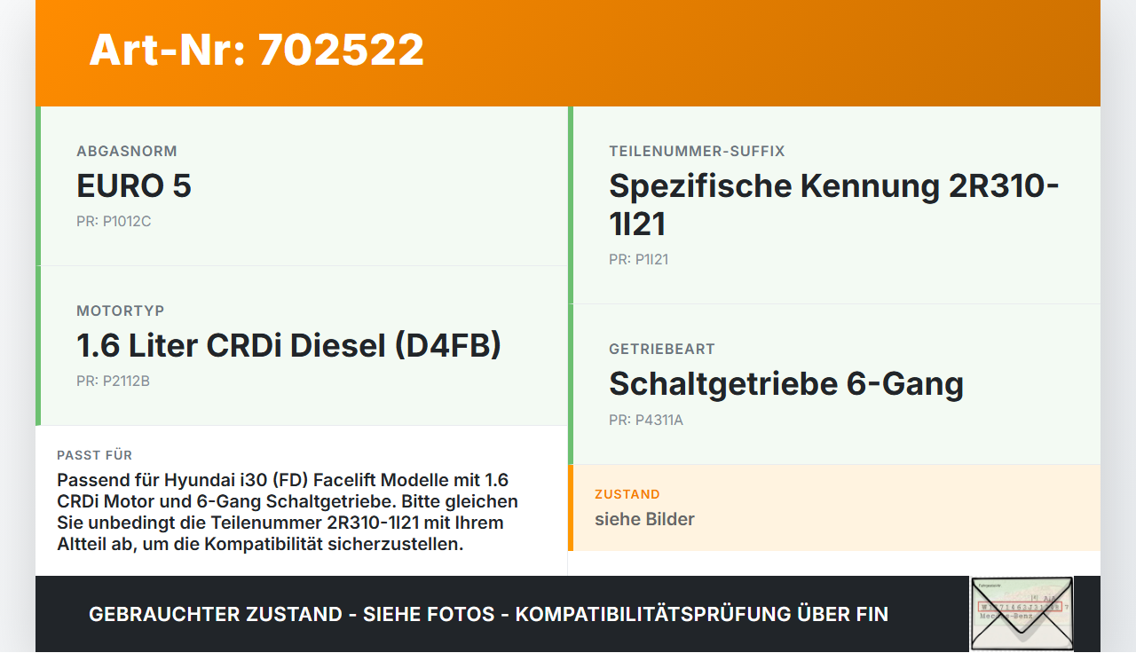 Hyundai I30 FD 10-12 CRDi 1,6 94KW Schaltzug Schaltseilzug Schaltseil Hyundai I30 FD 10-12 27.10.2011 2R310-1I21... Vorschau 3