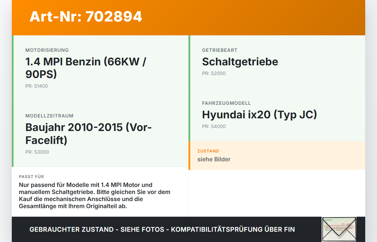 Hyundai IX20 JC 10-15 MPI 1,4 66KW Schaltzug Schaltseilzug Schaltseil Hyundai IX20 JC 10-15 22.09.2011 1P100-1G15... Vorschau 3