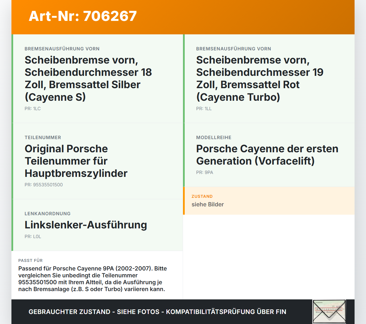 Porsche Cayenne 9PA 955 02-07 Hauptbremszylinder Bremszylinder Porsche Cayenne 9PA 955 02-07 07.06.2006 95535501500... Vorschau 3