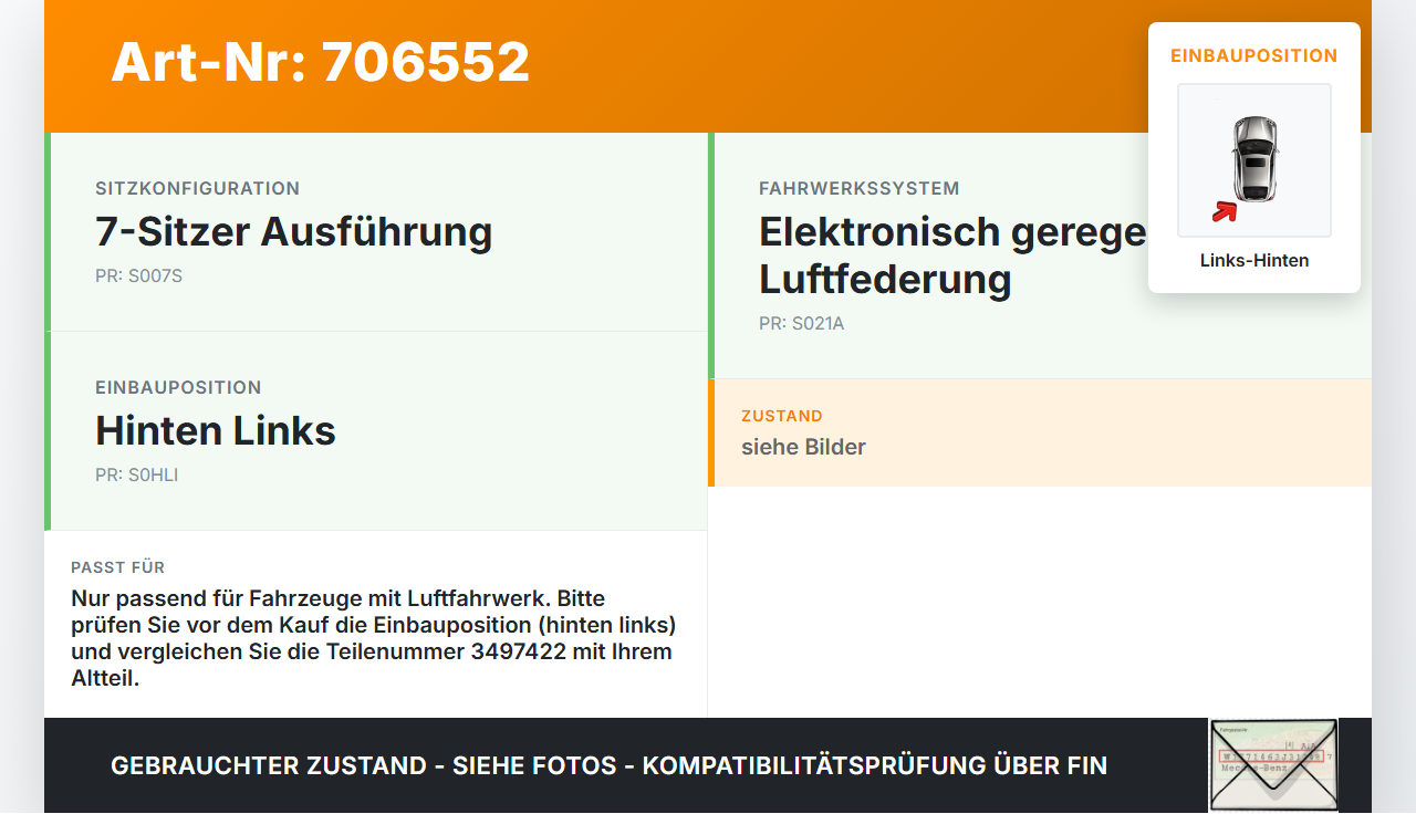 Land Rover Discovery 3 LA Stossdämpfer Federbein Hinten Links Land Rover Discovery 3 LA 14.06.2006 RPD000309... Vorschau 3