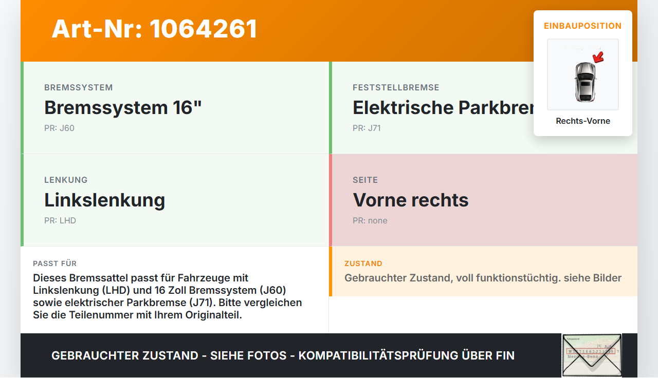 Opel Grandland I 17-21 2,0d 130KW Bremssattel Bremszange Vorne Rechts Opel Grandland I 17-21 29.03.2018 1623162180... Vorschau 3