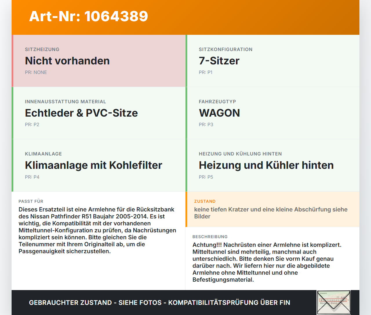Nissan Pathfinder R51 05-14 Armlehne Mittelarmlehne Auflage  für Rücksitzbank Nissan Pathfinder R51 05-14... Vorschau 3