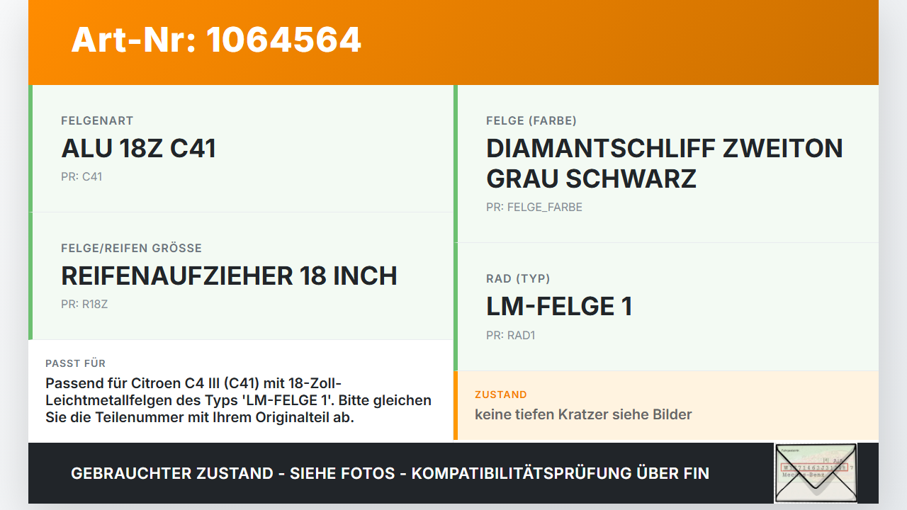 Citroen C4 III 20-24 Radnabenabdeckung Rad Nabenabdeckung Nabenblende Citroen C4 III 20-24 26.09.2024 9833447977... Vorschau 3