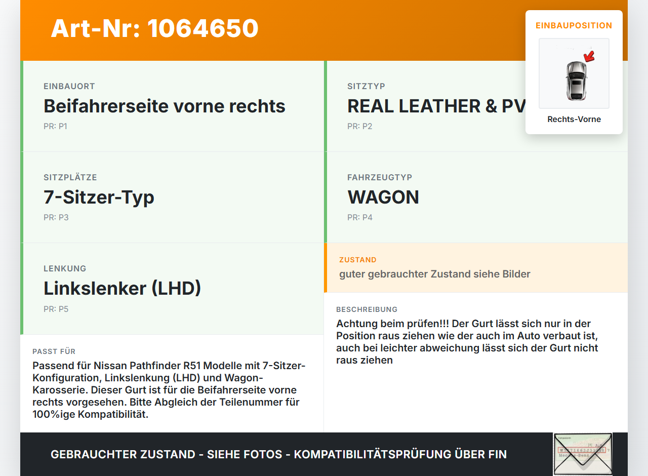 Nissan Pathfinder R51 05-14 Kombi Gurt Sicherheitsgurt Gurtstraffer für Beifahrer Rechts Vorne Nissan Pathfinder... Vorschau 3