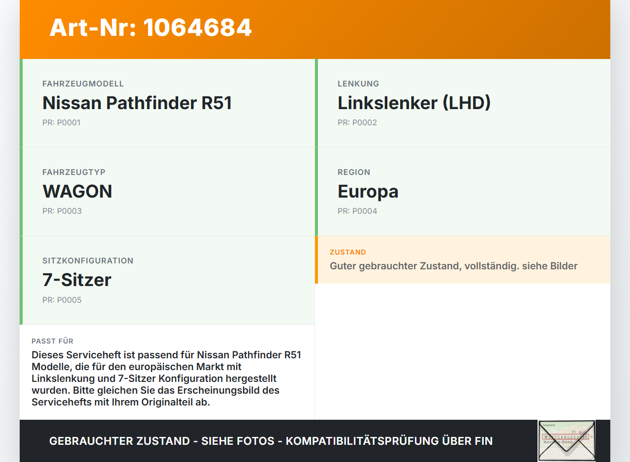 Nissan Pathfinder R51 05-14 Serviceheft Betriebsanleitung Anleitung Bordmappe Nissan Pathfinder R51 05-14... Vorschau 3