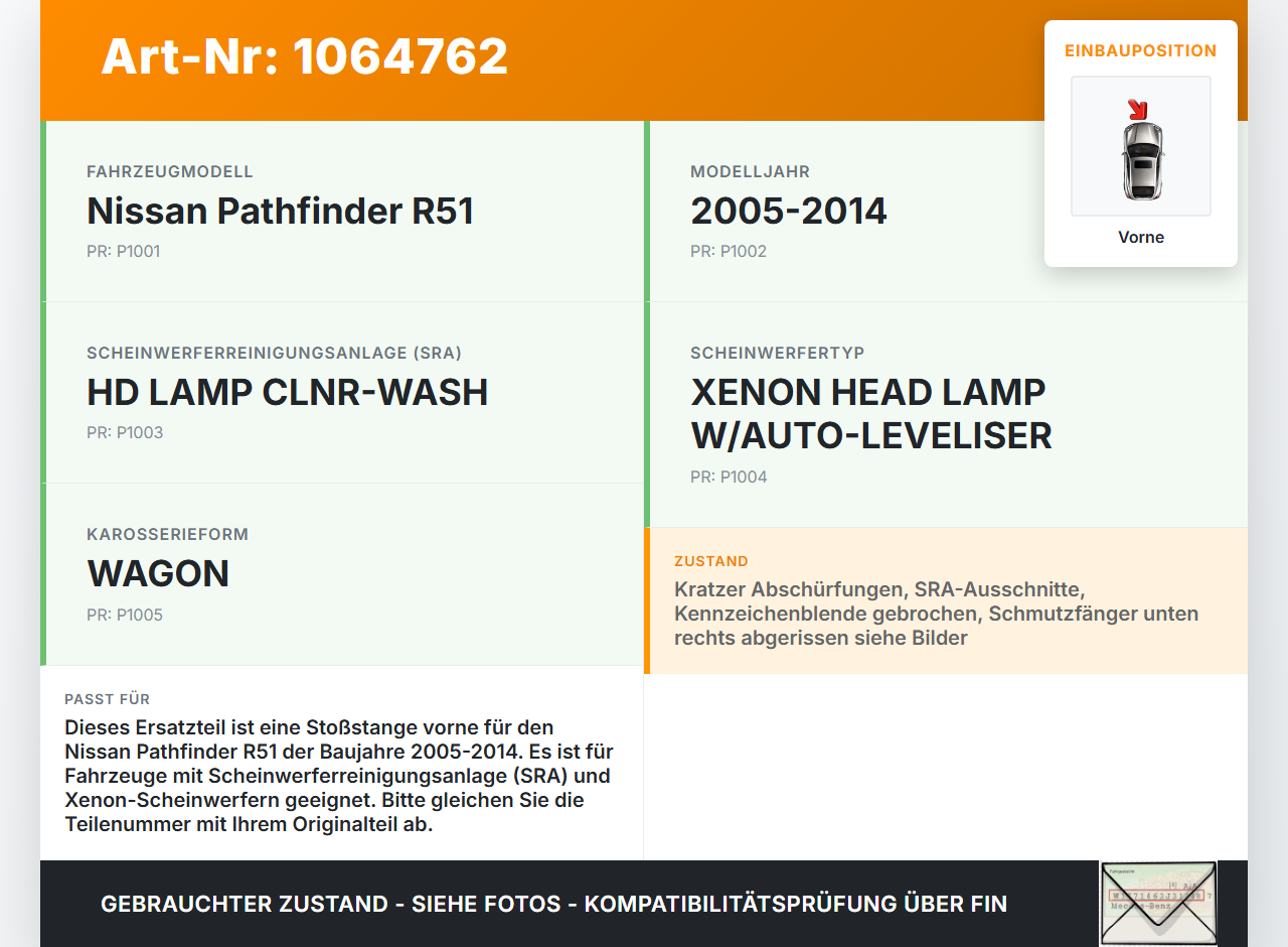 Nissan Pathfinder R51 05-14 Stoßstange Stoßfänger Frontschürze Vorne KL0 Nissan Pathfinder R51 05-14 12.08.2005... Vorschau 3