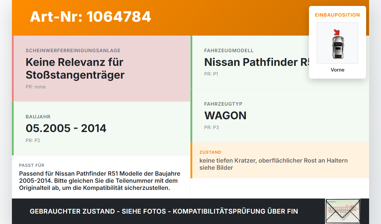 Nissan Pathfinder R51 05-14 Stoßstangenträger Stoßfängerträger Querträger Vorne Nissan Pathfinder R51 05-14... Vorschau 3