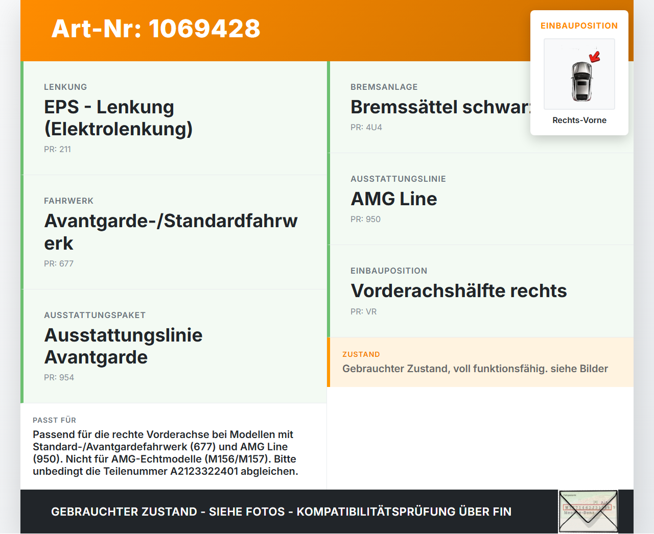 Mercedes E250 W212 13-16 2,0 155KW Achsschenkel Radnabe Rechts Vorne Mercedes E250 W212 13-16 17.09.2013... Vorschau 3