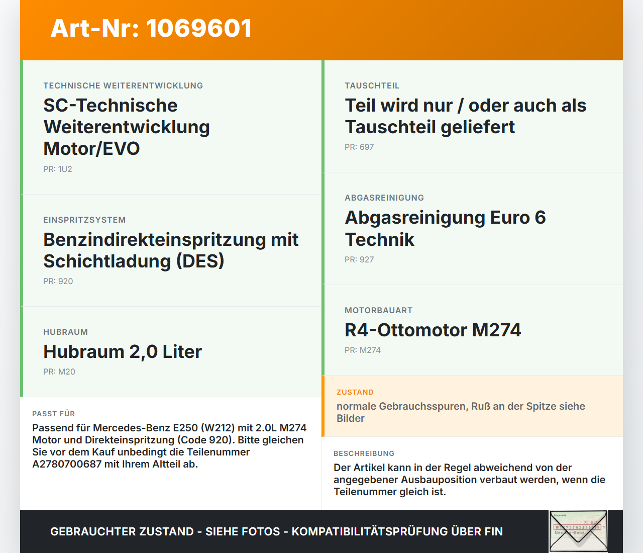 Mercedes E250 W212 13-16 2,0 155KW Injektor Einspritzdüse Zyl.2 Mercedes E250 W212 13-16 17.09.2013 A2780700687... Vorschau 3