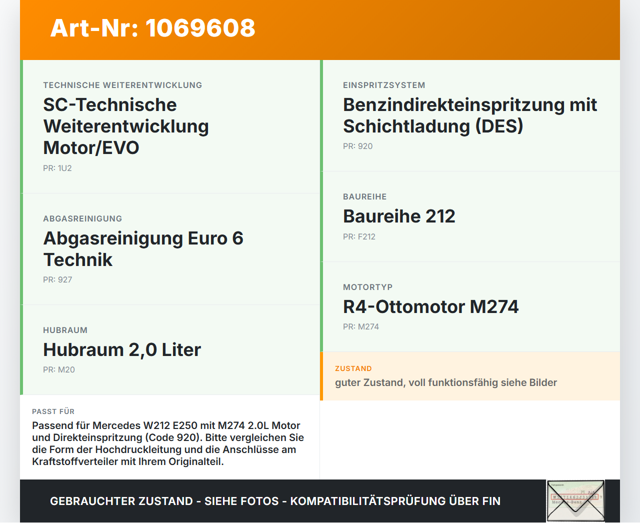 Mercedes E250 W212 13-16 2,0 155KW Hochdruck Leitung Kraftstoffleitung Mercedes E250 W212 13-16 17.09.2013... Vorschau 3