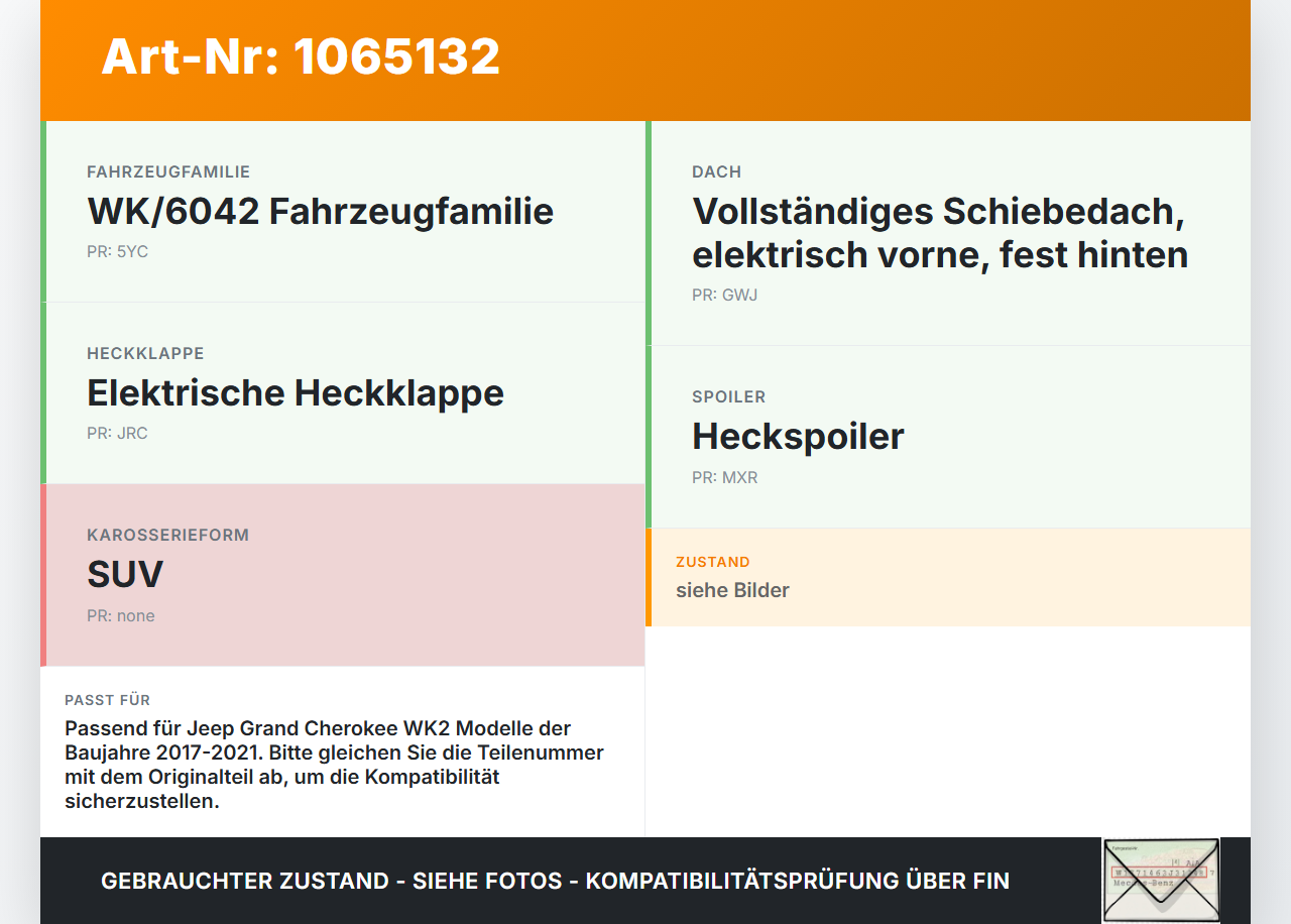 Jeep Grand Cherokee WK2 17-21 Dichtung Rahmen für Heckklappe Kofferraum Jeep Grand Cherokee WK2 17-21 16.09.2016... Vorschau 3