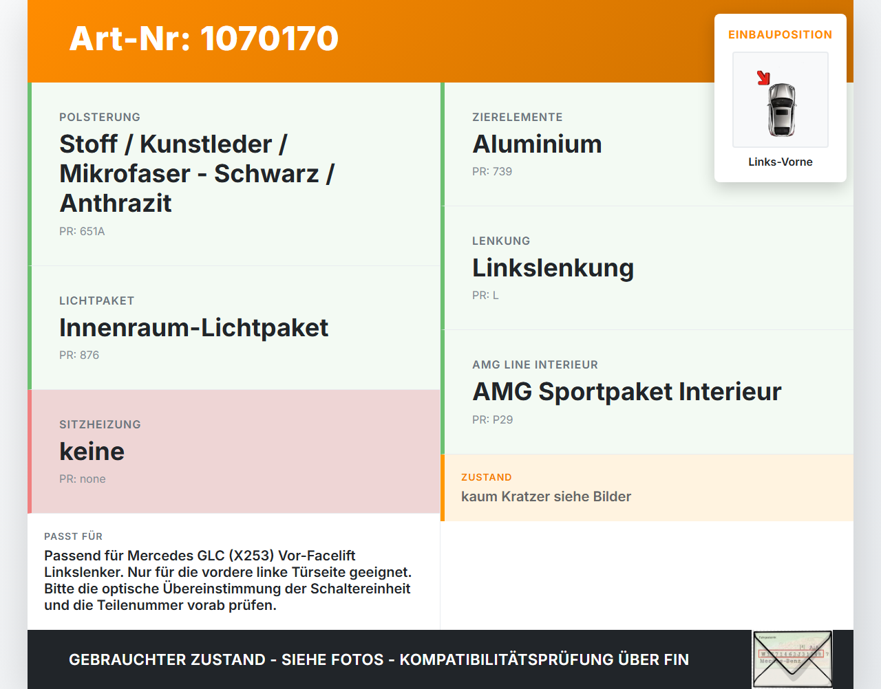 Mercedes X253 15-19 Schalter Zentralverriegelung Verriegelung Links Vorne Mercedes X253 15-19 14.09.2015... Vorschau 3