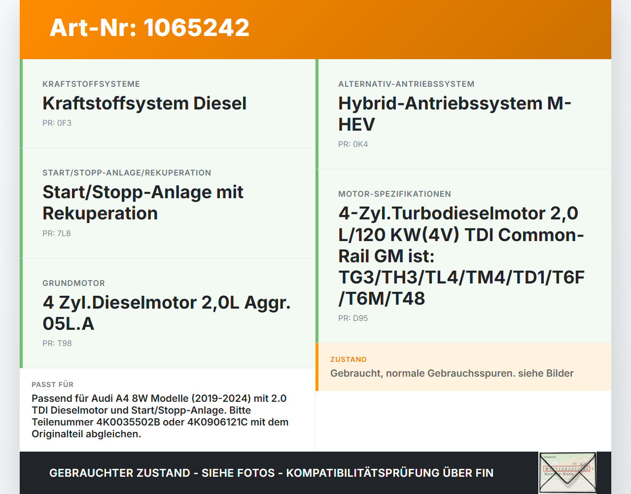 Audi A4 8W 19-24 Steuergerät ECU Modul für Kraftstoffpumpe Audi A4 8W 19-24 27.01.2020 4K0035502B 4K0906121C... Vorschau 3