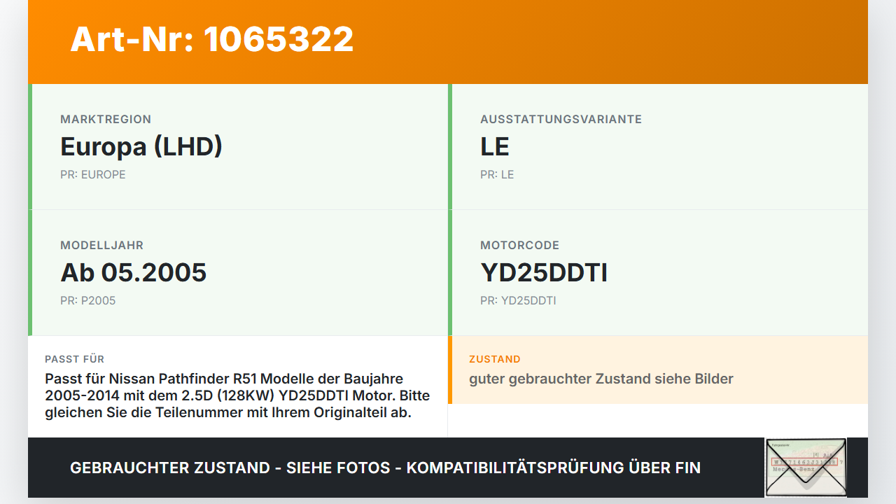 Nissan Pathfinder R51 05-14 2,5D 128KW Verteilerrohr für Hochdruck Verteiler Nissan Pathfinder R51 05-14 12.08.2005... Vorschau 3