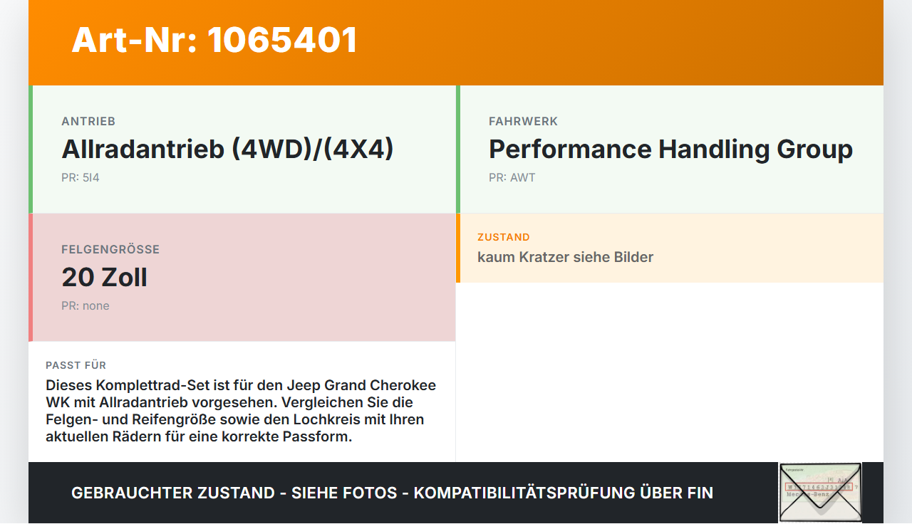 Jeep Grand Cherokee WK2 17-21 4 x Kompletträder Aluminiumfelge Sommerreifen 265/50R20 5X127.0 Jeep Grand Cherokee... Vorschau 3