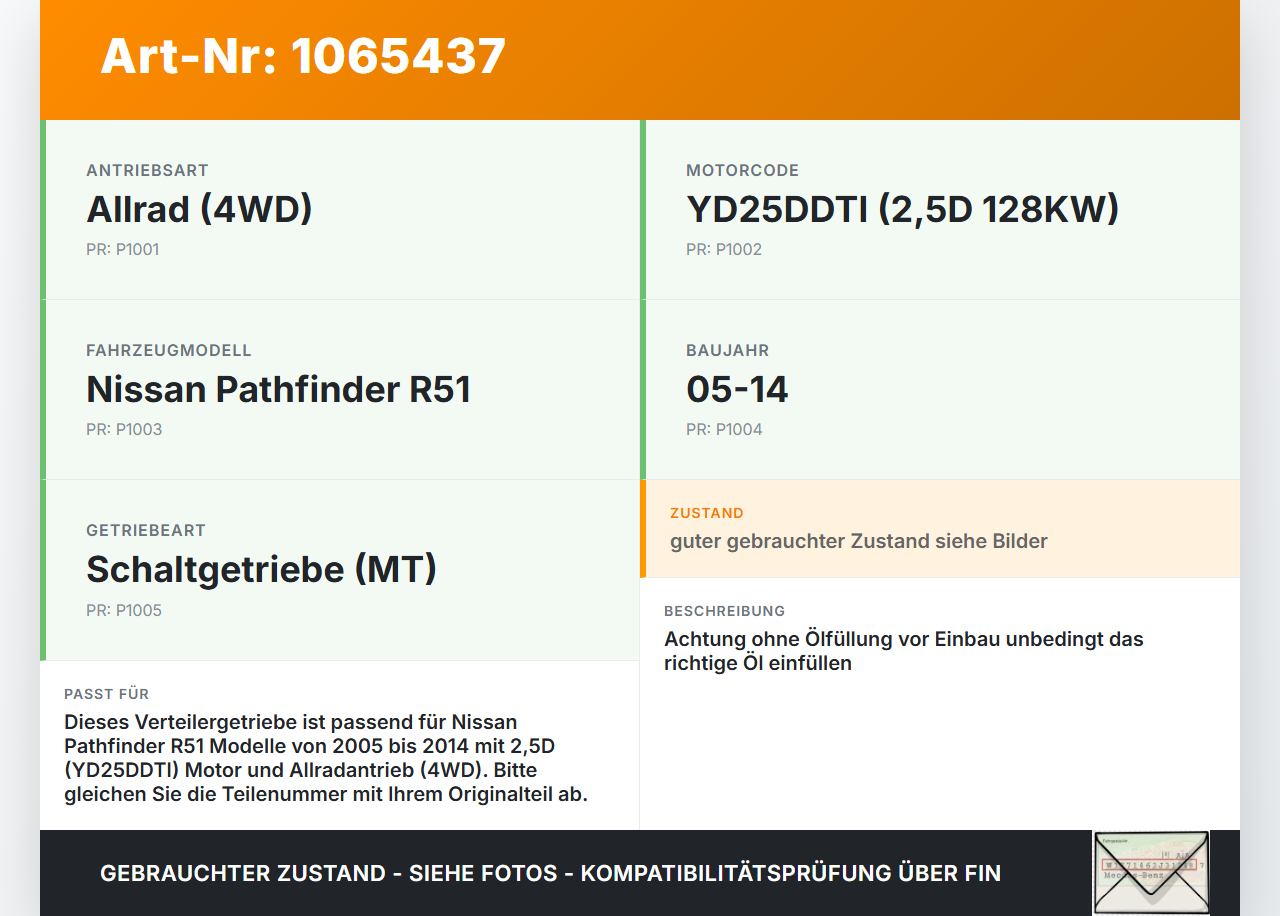 Nissan Pathfinder R51 05-14 2,5D 128KW 4WD Verteilergetriebe Getriebe Nissan Pathfinder R51 05-14 12.08.2005... Vorschau 3