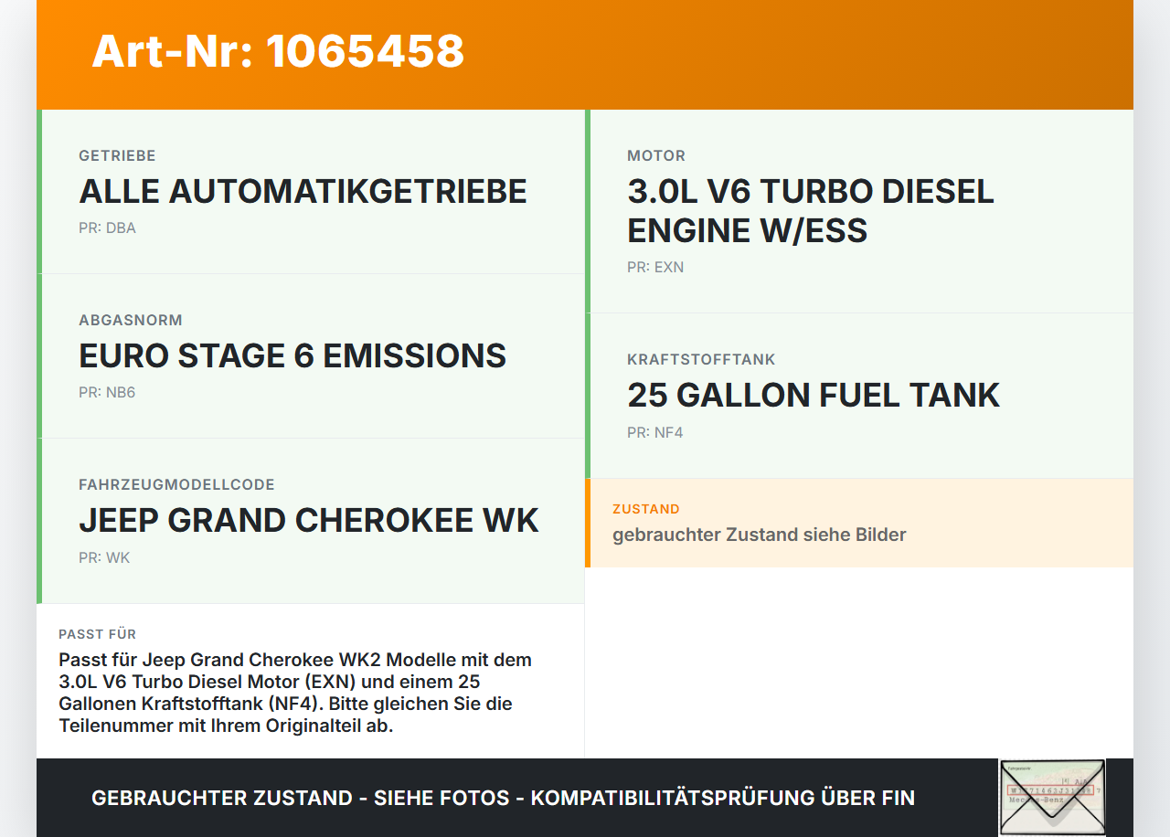 Jeep Grand Cherokee WK2 17-21 3,0d 184KW Kraftstoffpumpe Kraftstoff Förderpumpe Tankgeber Jeep Grand Cherokee WK2... Vorschau 3