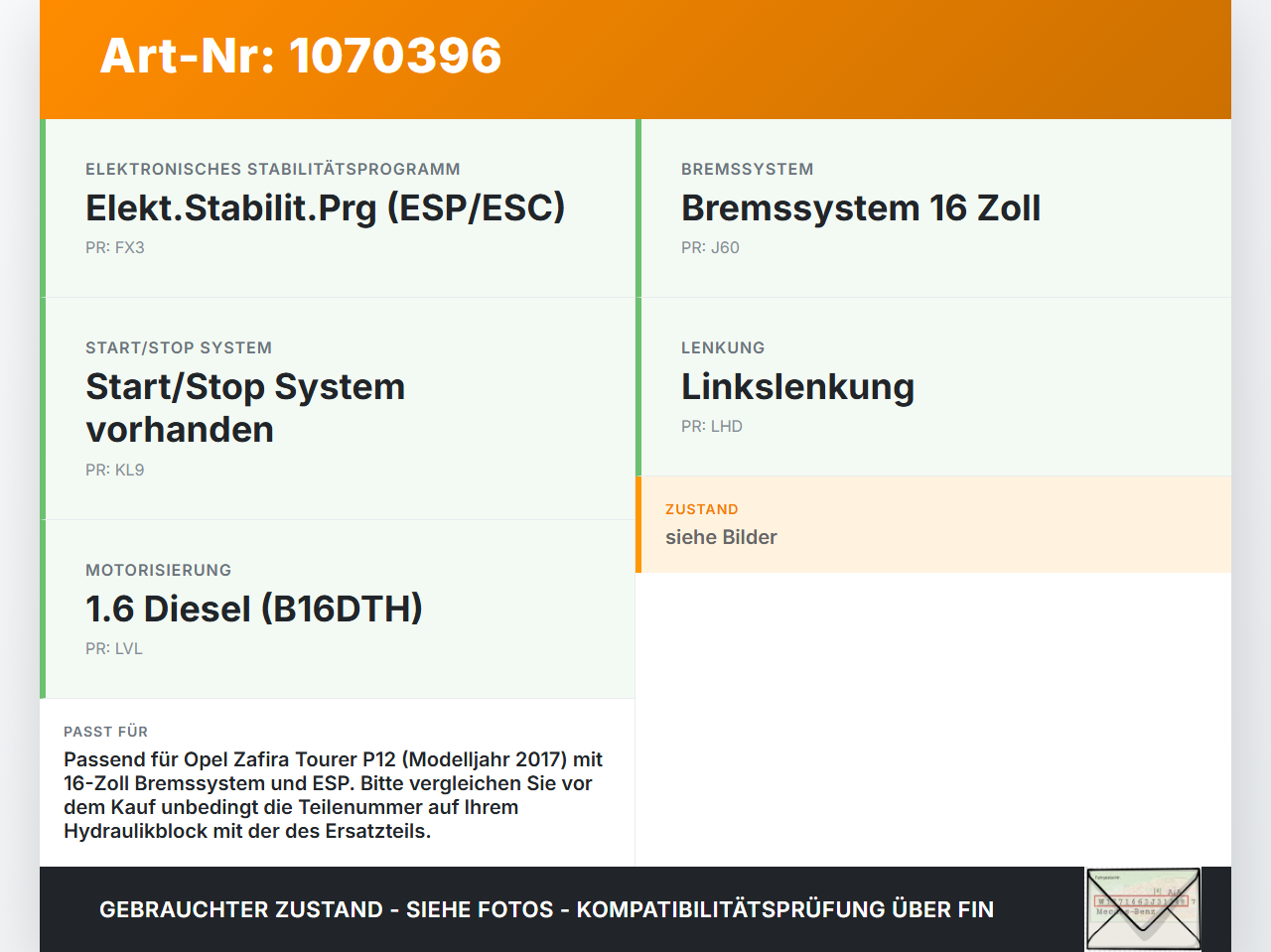 Opel Zafira Tourer P12 16-19 ABS Steuergerät Aggregat Hydraulikblock Opel Zafira Tourer P12 16-19 20.12.2016... Vorschau 3