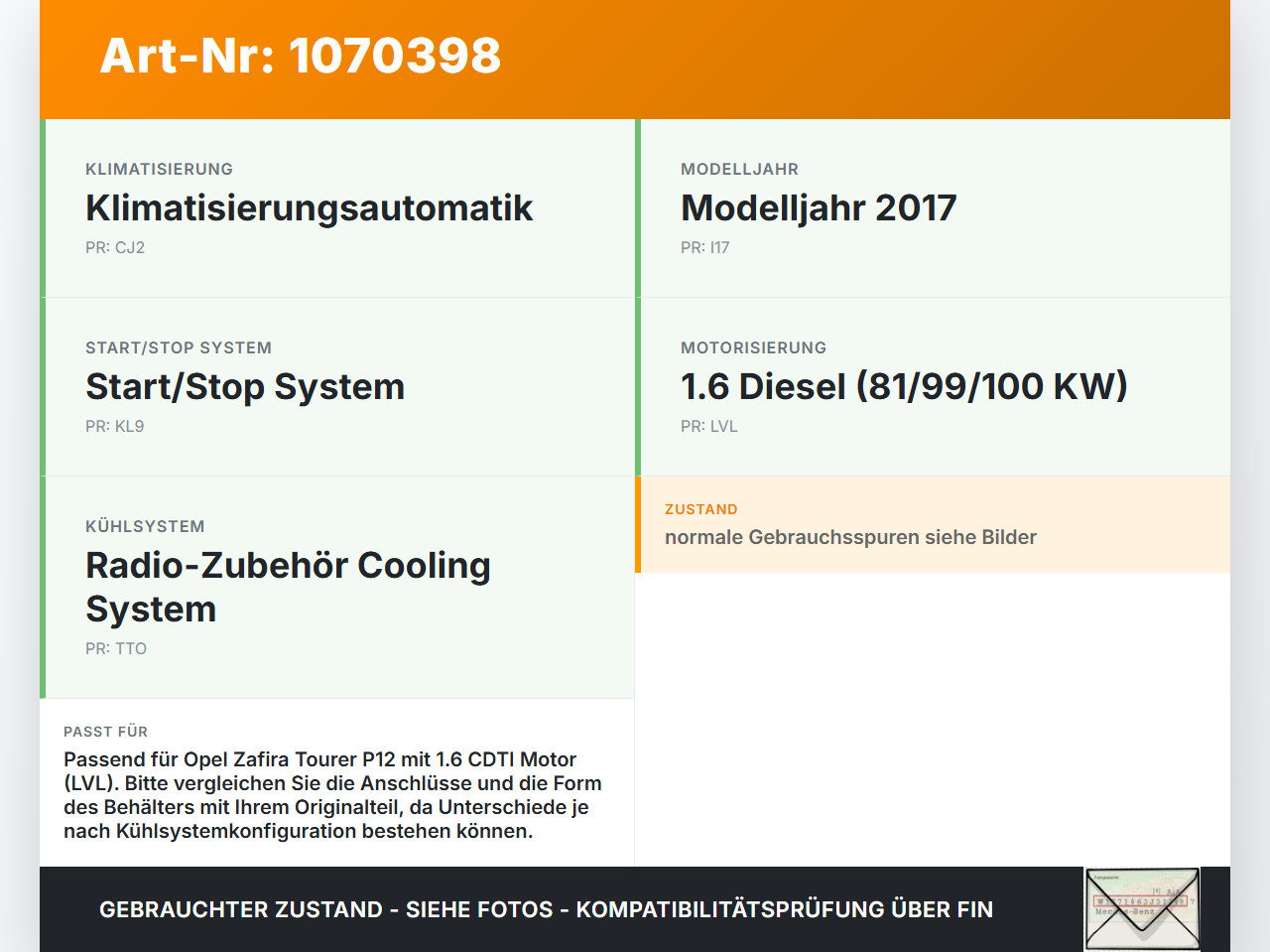 Opel Zafira Tourer P12 16-19 TDI 1,6 119KW Ausgleichsbehälter für Kühlmittel Opel Zafira Tourer P12 16-19... Vorschau 3