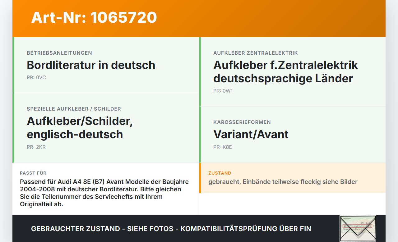 Audi A4 8E 04-08 Serviceheft Betriebsanleitung Anleitung Bordmappe Audi A4 8E 04-08 12.09.2005 gebraucht Vorschau 3