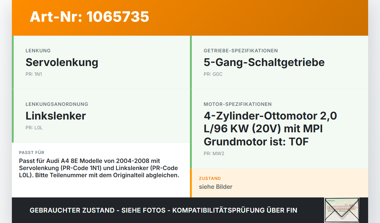 Audi A4 8E 04-08 Lenkungsteil Kreuzgelenk Audi A4 8E 04-08 12.09.2005 gebraucht Vorschau 3