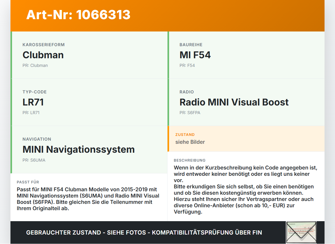 MINI F54  Clubman 15-19 Navigationssystem Navi MINI F54  Clubman 15-19 19.05.2017 8792149 gebraucht Vorschau 3